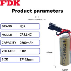 WELLVEUS『12 Pack』CR8. LHC 17450 3V Battery 2600mAh Non-Rechargeable Battery for Fuji FDK Battery Memory Backup Power Source Meter Battery
