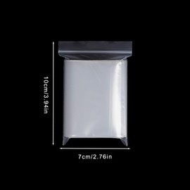 100PCS Small Bags Tiny Ziplock Bags Sealable Grip Seal Bags 7 x 10cm Resealable Clear Mini Plastic Bags Transparent Polythene Pouches Storage Baggies for DIY Arts Crafts Office Jewellery