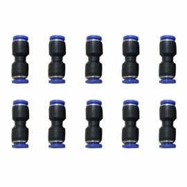Unbranded 3/8" or 1/4" OD Tube Pneumatic Straight Union Connector Push Air Fitting 6/10mm - 1/4" (6mm) 10Pcs