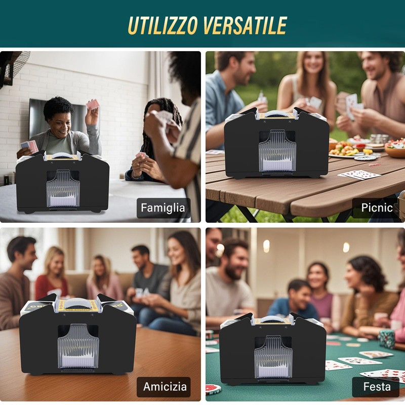Vonsera Mischia Carte Automatico per 1-4 Mazzi, Distributore Carte da