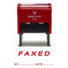 FAXED By Date Self Inking Rubber Stamp (Red Ink) Medium