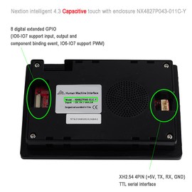 DIYmalls Nextion Intelligent 4.3 Inch HMI Display 5V Capacitive Touchscreen 480 x 272 TFT LCD with Housing for Arduino ESP32 (NX4827P043-011C-Y)