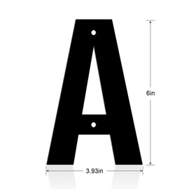 Ya_chtttwo Aluminum Numbers and Letters - Black Metal Door Numbers - Outdoor Metal Address Plate (6" A)