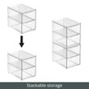 mDesign Stackable Storage Containers Box with 2 Pull-Out Drawers -