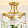 11.81" Brushed Gold Semi Flush Mount Ceiling Light Modern Glass