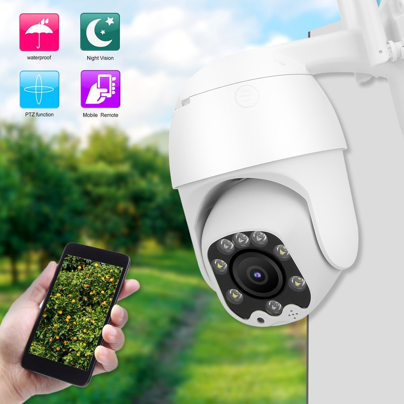 1080P Wifi PTZ Camera 8 Lights Nigh Vision IP66 Waterproof