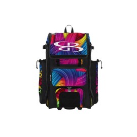 Boombah Rolling Catchers Superpack Baseball/Softball Gear Bag - 23-1/2" x 13-1/2" x 9-1/2" - Flow Multi - Telescopic Handle - Holds 4 Bats - Wheeled Version