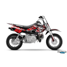 Graphics kit for Honda CRF50 (2004-2012) Revolt Series Red 9 Mil-Dirt Pit Bike Motorcycle Stickers,Dirtbike Racing Decal Automotive Motocross Accessories no Plastics