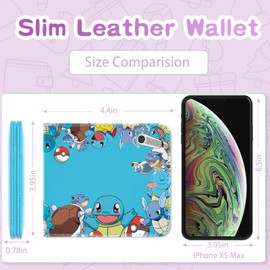 Koecya Wallet for Boys Wallets for Girls Kids Teens Anime Leather Wallet Cute Kawaii Cartoon Aesthetic Character Design Fun Purse Credit ID Card Slim Thin Bi-fold Small Coin Pouches Minimalist,GUI