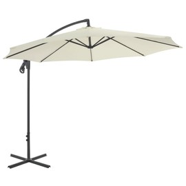 SKM Cantilever Umbrella with Steel Pole 300 cm Sand (Weight-19KG)