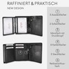 Baur Men's Genuine Leather Wallet with RFID Protection, Portrait Format,