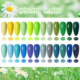 MSRUIOO Blue Gel Nail Polish Fall Winter Colors Ice Blue Green Holiday Gel Polish Set Dark Blue Navy Blue Sparkle Soak Off UV DIY Manicure for Women