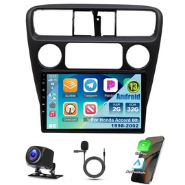 9 Inch Android 13.0 Car Stereo Radio for Honda Accord 6th 1998 1999 2000 2001 2002 Touchscreen Car Audio Receiver w/Carplay Android Auto WiFi GPS Navigation Bluetooth FM AM Backup Camera Mic, 2+32G
