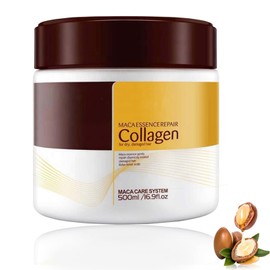 500 ml Collagen Hair Mask, Collagen Hair Care Face Mask, Argan Oil Collagen Hair Mask for Very Dry Hair, Strong Moisturising and Smoothing
