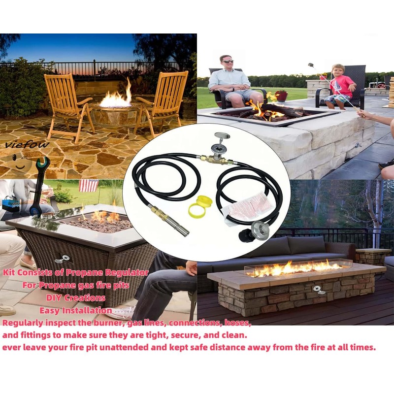 DIY Propane Gas Fire Pits Kit Include 1/2" Key Valve
