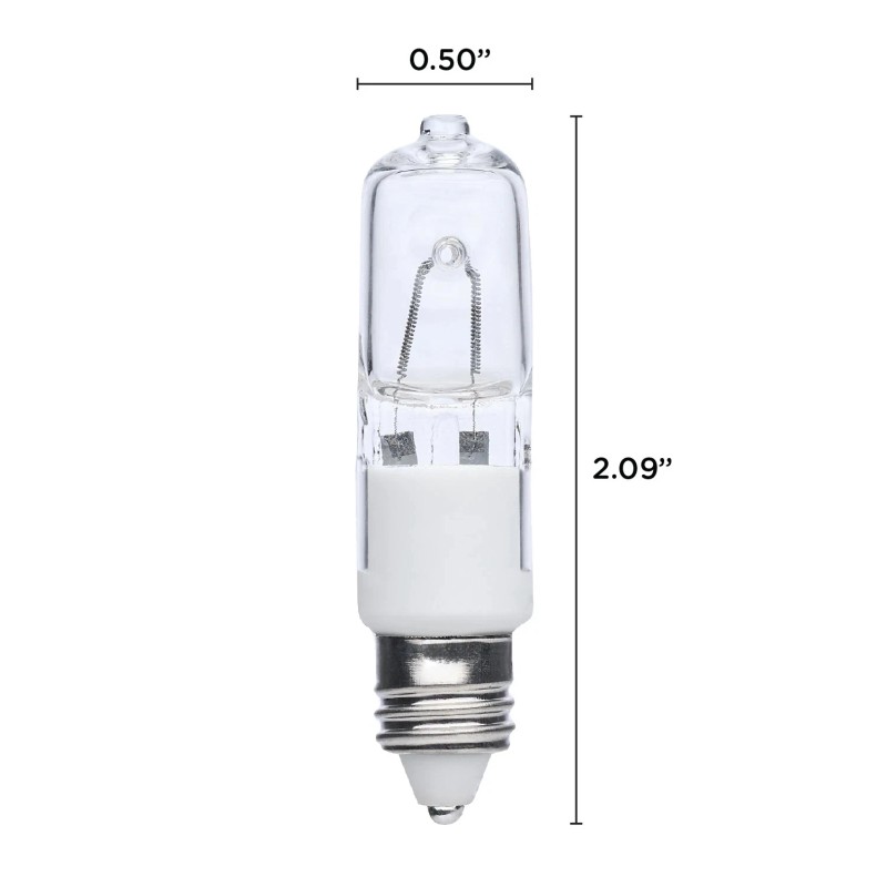 SATCO 4pk 75 Watt T4 Clear 1250L Mini Candelabra Base