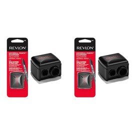 Revlon Makeup Sharpener for Eyeliner, Lip Liner, and More! Universal Sharpener for All Wooden & Plastic Pencil Sizes (Pack of 2)