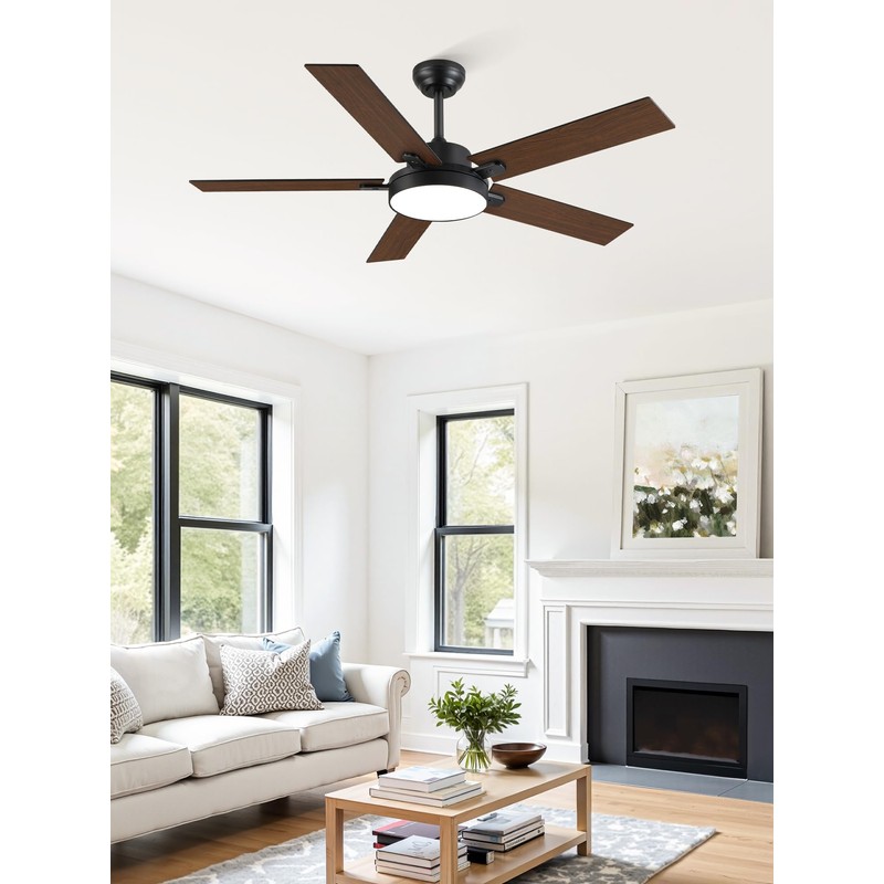 ZMISHIBO 52 Inch Ceiling Fans with Lights, Smart Remote/APP Control,