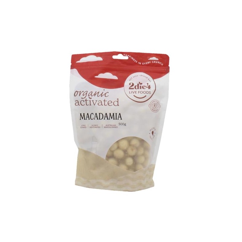 2Die4 Live Foods Activated Organic Macadamias 500g