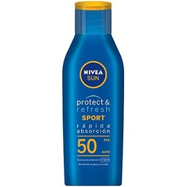 NIVEA SUN Protector Solar Corporal Protect  Refresh (200 ml), Bloqueador solar Resistente al Agua y al Sudor con FPS 50  KIDS Protector Solar