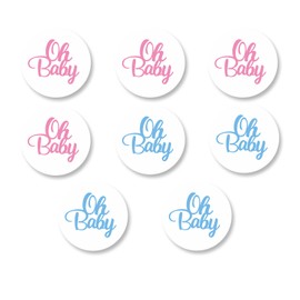 Oh Baby Boy or Girl Labels Stickers Pink Blue Theme Decor for Kid Boys Girls 1st Birthday Party Baby Shower Decorations Gender Reveal Party He or She Party Pregnancy Announcement Supplies Kit 240 PCS