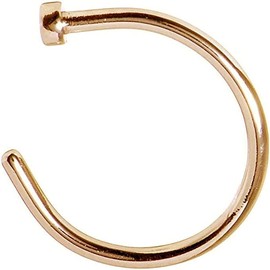 Other Fake Nose Ring, NO PIERCING REQUIRED 0.7mm Simple Nose Hoop, Tragus Hoop (6mm, Gold)