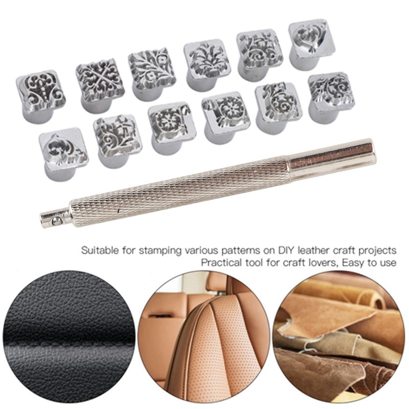 12Pcs Stamping Punch Tool Tang Dynasty Flower Design DIY Vegetable