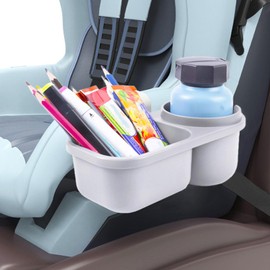 Zhjvihx Portavasos 2 en 1 para Asiento de Automóvil, Instale de Forma Segura Portavasos y Refrigerios Accesorios Antideslizantes para Asientos de Automóvil para Niños Pequeños para