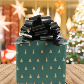 12 inches Pull Bow, 2 Pieces Extra-Large Gift Bow for Decorating Present, Big Bows for Gift Wrapping,Bikes, Appliances, Showers,Christmas, Wedding, Birthday (Black)