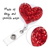 Boao 10 Pieces Heart Retractable Badge Reel, ID Badge Holder