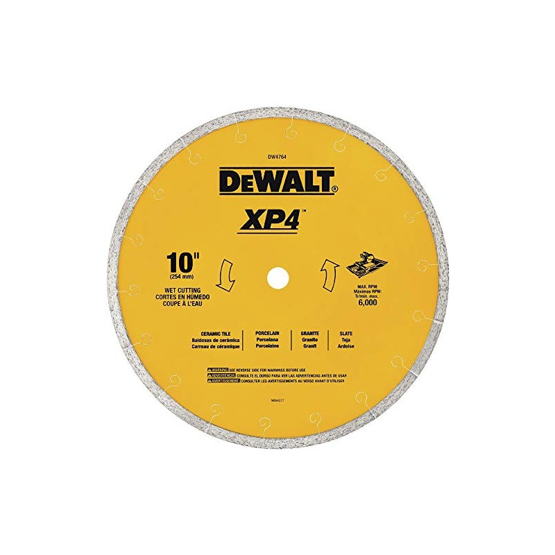 DEWALT Diamond Blade for Tile, Wet Cutting, 10-Inch x .060-Inch