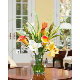 Calla & Day Lily Silk Flower Accent