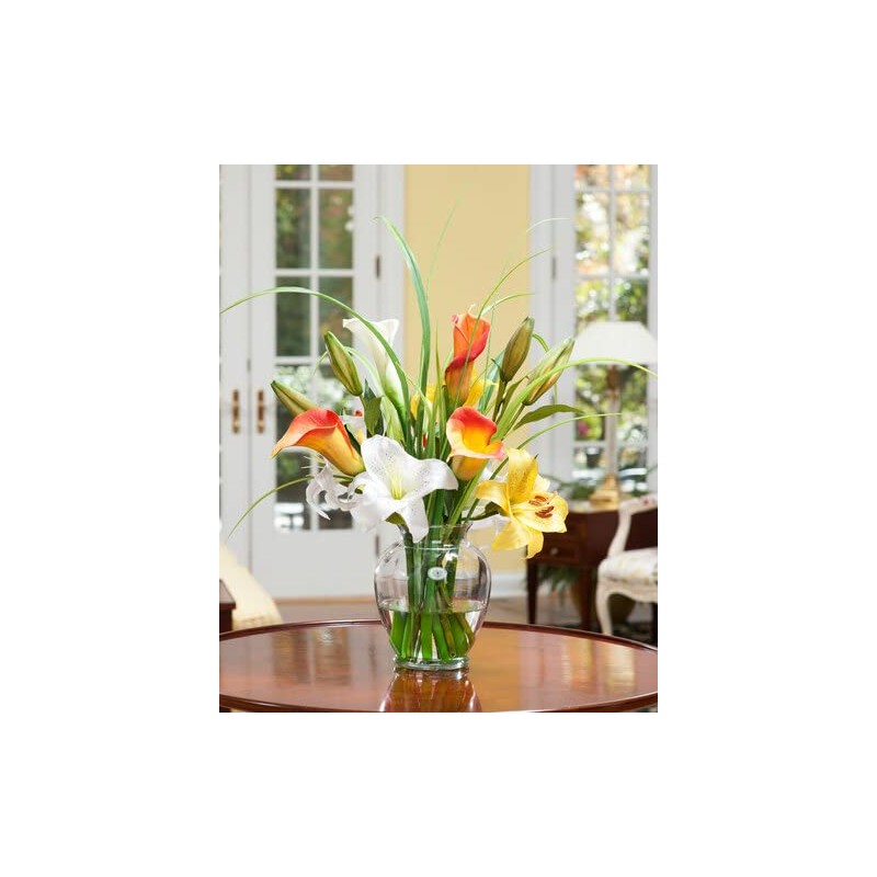 Calla & Day Lily Silk Flower Accent