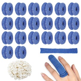 FEXPDL 40pcs Finger Bandages Tubular Finger Guards Blue Finger Cots for Finger Protections Finger Bandages Tubular Finger Cots Buddies Finger Bobs Thumb Bandage （Blue）