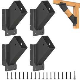 4 Pcs Pergola Brackets , 45-Degree Angle Pergola Bracket, Gazebos Kit for 2''x4'' Lumber (Actual Size: 1.6''x3.6'') for Gazebos, Pergolas, Patio,Tree Houses