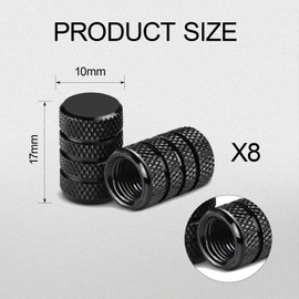 8 Pcs Tire Valve Stem Caps,Black Dust Caps for Car Tyres Tire Valve Stem Caps,Dust Caps for Car Tyres, Black Stem For SUVs, bicycles, trucks, motorcycles (black)