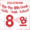 Yeaqee Pre-strung 8th Grade Graduation Decorations Bye Bye 8th Grade