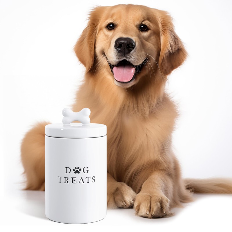 Barnyard Designs Large Dog Treat Container Airtight with Lid, Cute