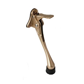 HOME&I Kickdown Door Stopper, 6-Inch Commercial Heavy Duty Door Stop Holder Kick Door Kickstand Height-Adjustable Rubber Foot (Light Gold, 6 Inch x 1 Pack)