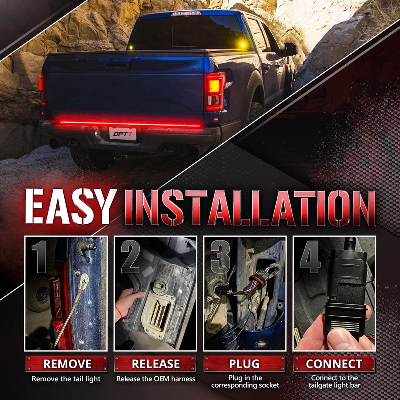 OPT7 Easy Connect Tailgate Light Bar Harness for 2015-2020 F150