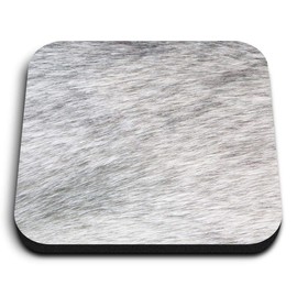 1 x Square MDF Fridge Magnet - Grey Hair Fur Wild Animal Wildlife 45245