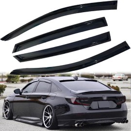 RealTopAutoseller For 2018-2022 Honda Accord 3D Wavy Mugen Style Window Visors Rain Guards Vent
