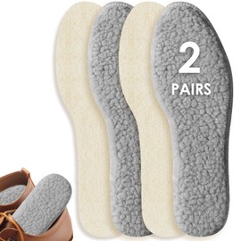 2 Pairs of Lambswool Warm Insoles, Heat Soles, Lambswool Winter Soles, Lambswool Soles, Thick Insoles, Robust Winter Insoles for All Shoe Types (41 EU)