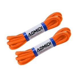 AOMIDI 2 Pair Shoelaces Oval Half Round 1/4" Shoes Lace for Sneakers and Casual shoes Shoelaces Replacements (54" inches (137 cm), Orange)