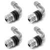 QWORK 4Pcs Tyre Valve Stem, 90 Degree Angled Bolt-in Valve