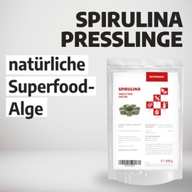 NUTRINAX Spirulina Pellets | 400 mg per Tablet | High Dose | 1250 Tablets | Vegan | No Additives | in Practical Zip Bag