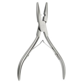 HARFINGTON Hair Extension Pliers 5" Stainless Steel Hair Extension Tool Multi Functional Microlinks Hair Extensions Pliers for Micro Link Micro Ring Feather Extension, Silver Tone