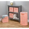InterDesign Dot Fabric Storage Cube Bin, Medium Basket Container with