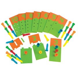 PlayMonster Lauri Number Puzzle Boards & Pegs, Multi color