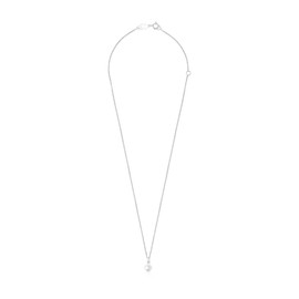 TOUS Collar de Plata de Primera Ley para Mujer con Motivo de Oso y Perla de 0,6cm, 45cm de Largo, Atemporal y Versátil, Colección Icon Pearl